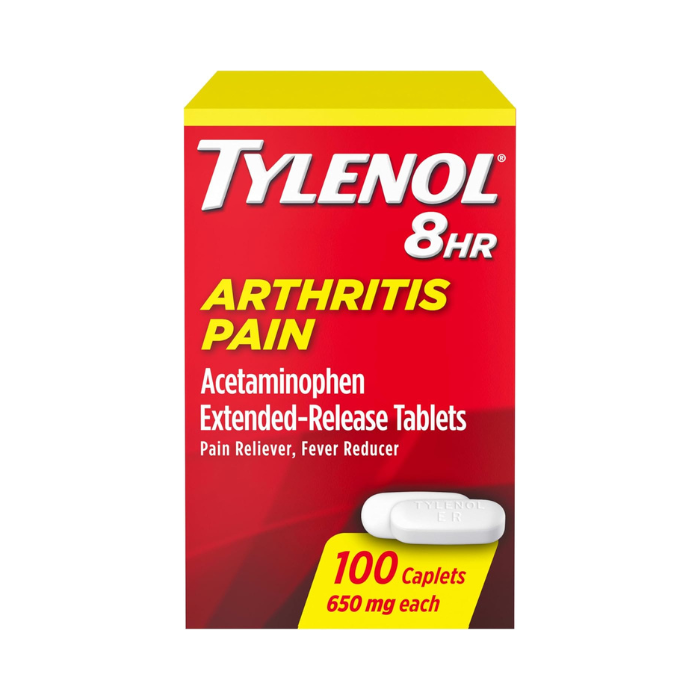 Tylenol 8HR Arthritis Pain Relief Caplets, 650 mg Acetaminophen for Minor Arthritis & Joint Pain, Fever Reducer, Extended Release, Gentle on Stomach, 100 ct