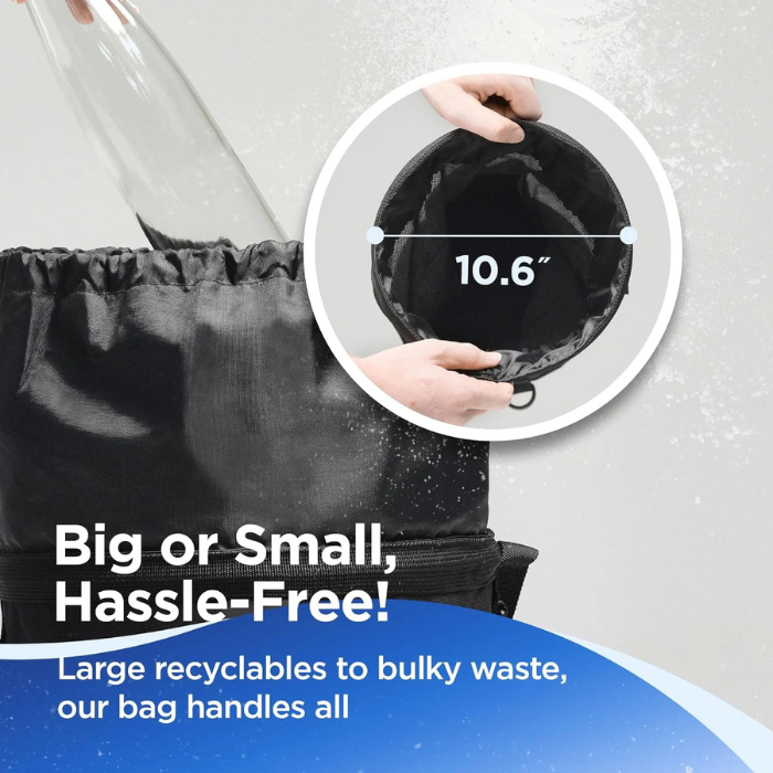 Boat Trash Can 10-13 Gal Leakproof Collapsible Mesh Sack - Portable Multipurpose Bag for Kayaks, Campers, RVs and Pontoon Boat Accessories