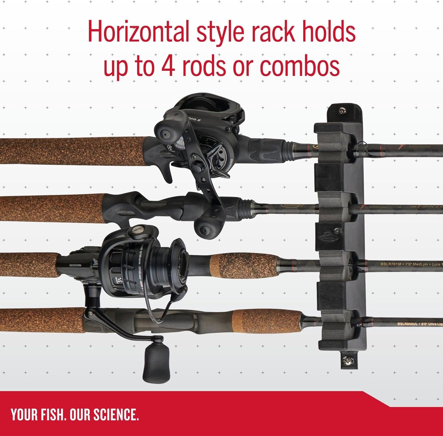 Berkley Fishing Rod Racks & Rod Holders - Hortizontal 4 Rod Rack (New Model)
