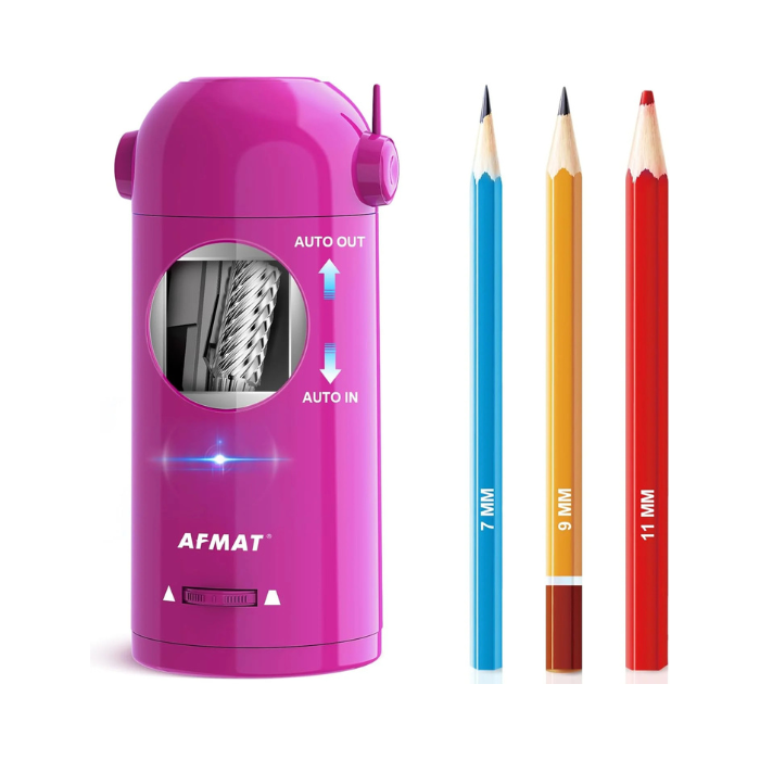 AFMAT Automatic Rechargeable Pencil Sharpener – Hands-Free, Fast & Portable Sharpener for Field Notes, Sketching & Outdoor Use