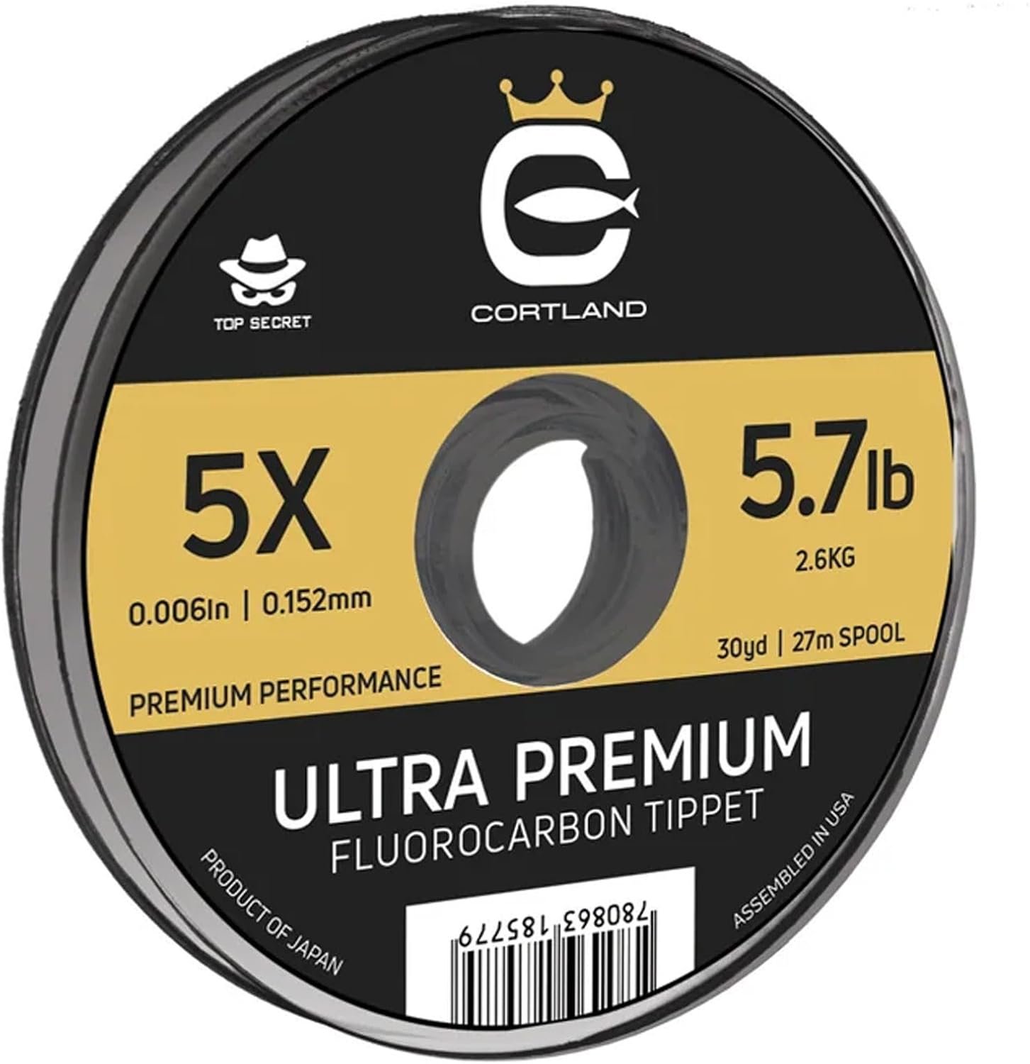 Cortland Fluorocarbon Fishing Line – Flexible, Abrasion Resistant, Low Visibility, Premium Freshwater Tippet/Leader Material for Trout & Bass – Multiple Sizes Available