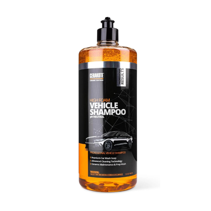 CERAKOTE High Foam Vehicle Shampoo (32 oz. Bottle) - pH Neutral Premium Car Wash Soap - Ceramic Coating Prep and Maintenance - Citrus Scent - Maximum Suds