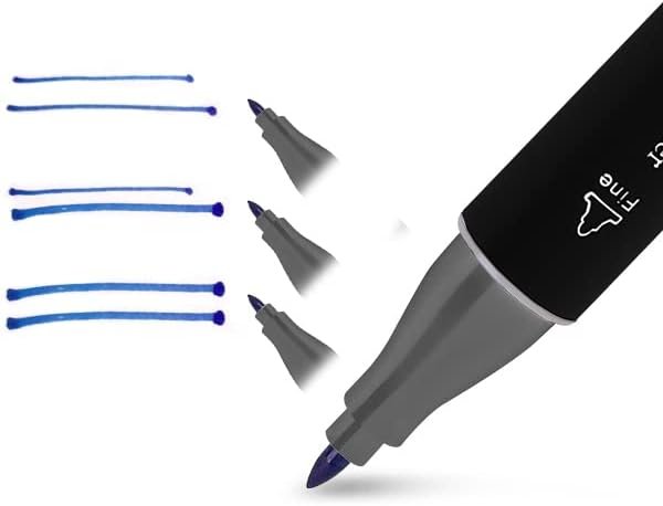 Caliart Permanent Markers Set – 40 Dual-Tip Coloring Markers for Sketching, Illustration, Journaling & Outdoor Creative Use