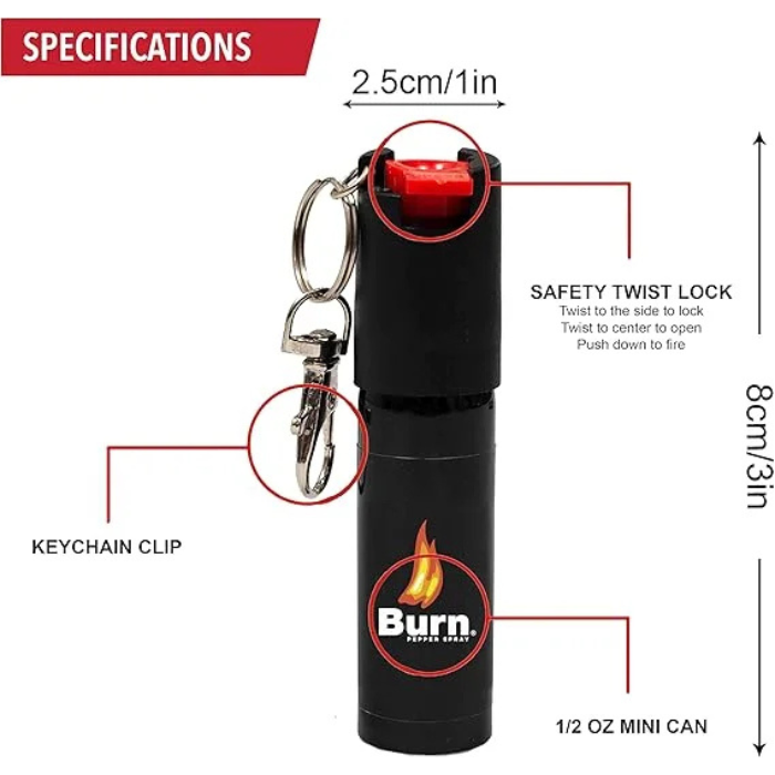 Pepper Spray Keychain for Women Men Self Defense