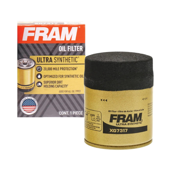 FRAM Ultra Synthetic XG7317 20K Mile Change Automotive Replacement Engine Oil Filter for Synthetic Oil Changes, Premium Vehicle Engine Protection Oil Filter for Select Vehicle Model Years, perfect for Outdoor, Off-Road, and Everyday Driving