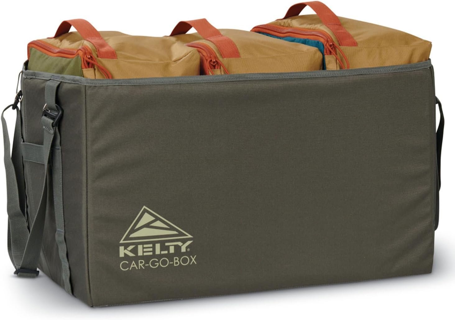 Kelty Car-Go Box – Collapsible Storage Organizer with Dual Compartments, Sturdy Handles & Folding Design – Portable Gear Box for Camping, Road Trips, Tailgating & Everyday Car Storage