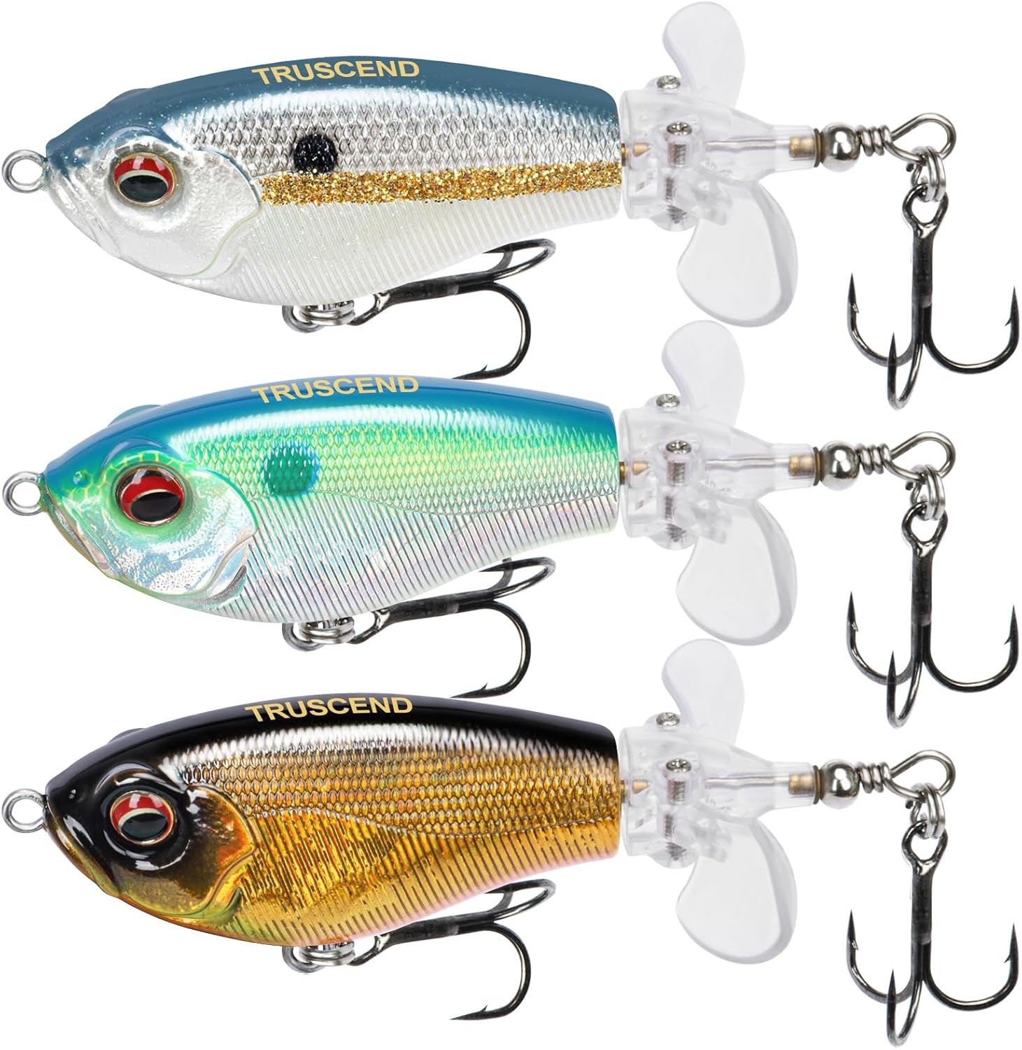 TRUSCEND Floating Swimbait – Multi-Jointed Topwater Fishing Lure with Realistic 3D Eyes & Life-Like Swimming Action – Hard Bait for Bass, Pike, Musky, Trout & Saltwater Species