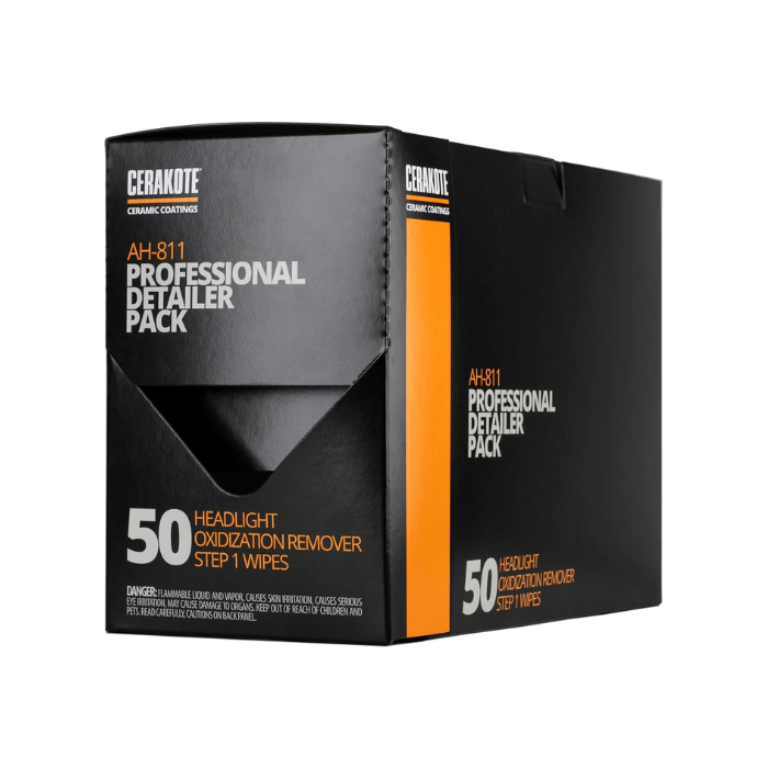 CERAKOTE® Ceramic Headlight Restoration Professional Detailer Pack (50 Step 1 Oxidation Removing Wipes) - Easily Remove Oxidation from Old and Faded Headlights