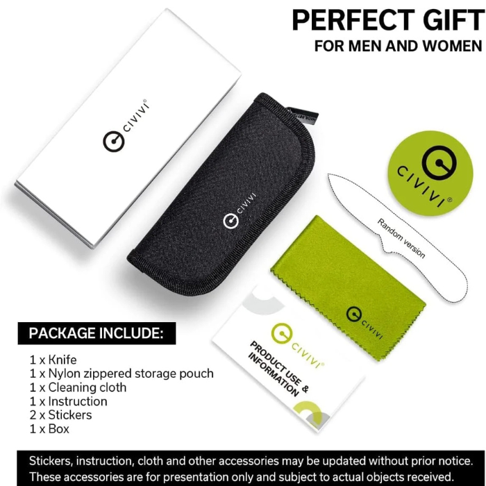 CIVIVI Mini Praxis Folding Pocket Knife, 2.98" Steel Blade Handle Small EDC Knife with Pocket Clip for Men Women, Sharp Camping Survival Hiking Knives