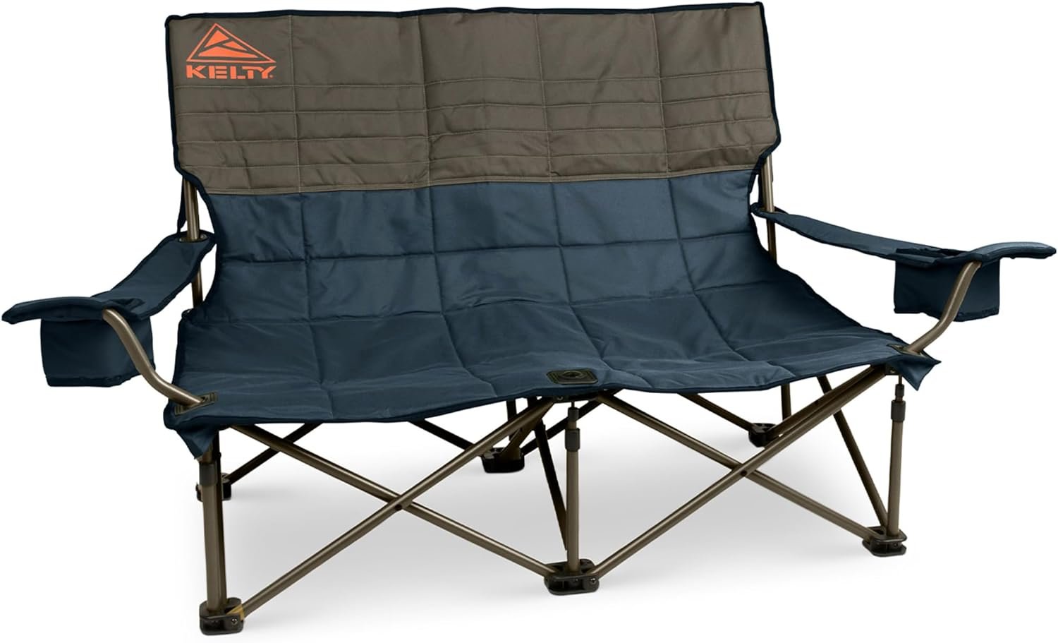 Kelty Low Loveseat Camping Chair – 2-Person Folding Outdoor Chair with Padded Comfort, Durable Steel Frame & Carry Bag – Portable Seating for Camping, Festivals, Beach & Backyard