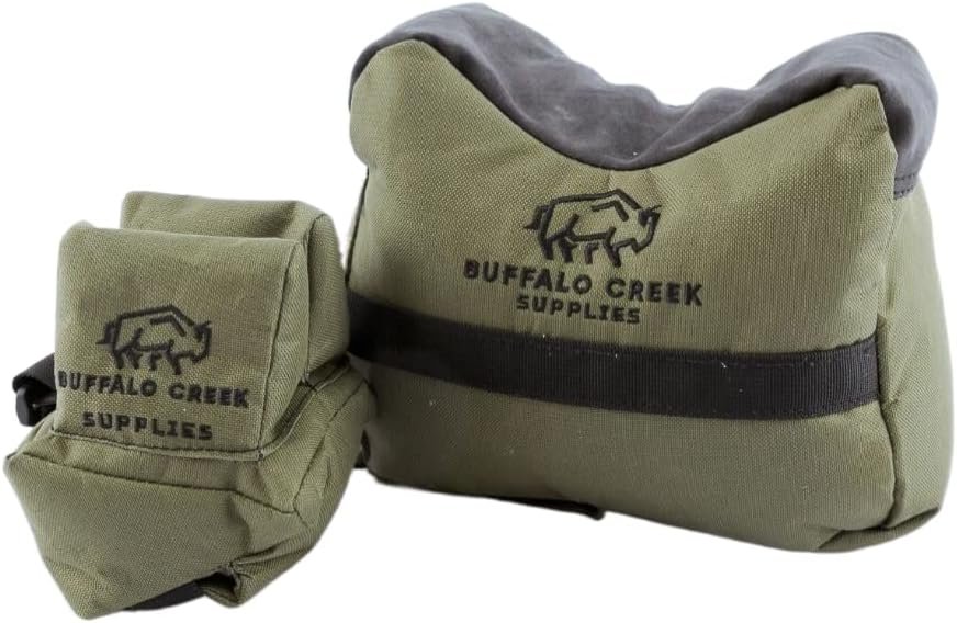 Buffalo Creek Shooting Rest Bag – Unfilled Front & Rear Shooting Bags for Rifles – Durable, Portable Sandbag Shooting Rest for Hunting, Target Practice & Precision Shooting