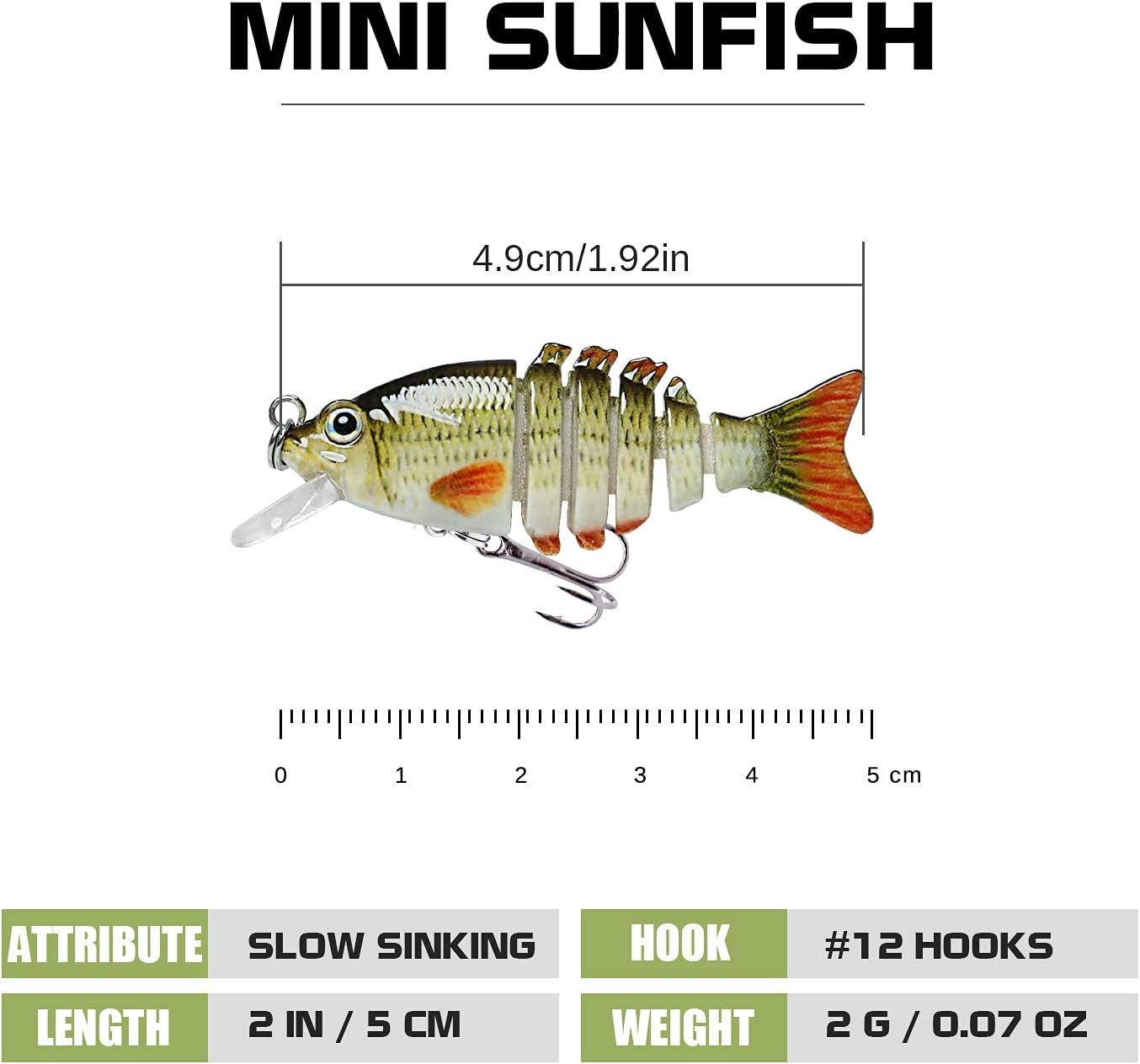 Description for TRUSCEND Sunfish Swimbait – Multi-Jointed Lifelike Fishing Lure with 3D Eyes & Realistic Swimming Action – Slow Sinking Hard Bait for Bass, Trout, Pike & Freshwater Predators