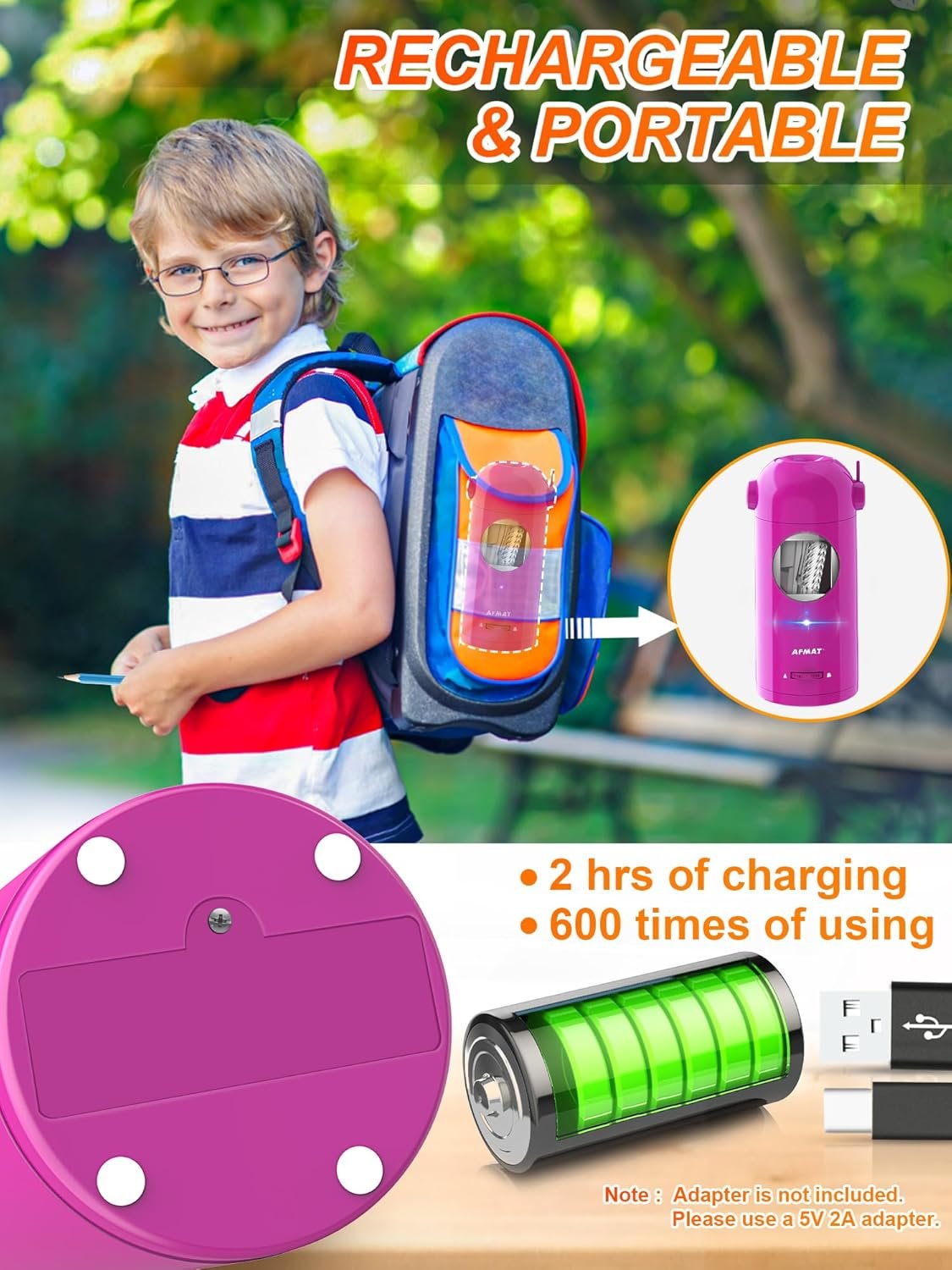 Description for AFMAT Automatic Rechargeable Pencil Sharpener – Hands-Free, Fast & Portable Sharpener for Field Notes, Sketching & Outdoor Use