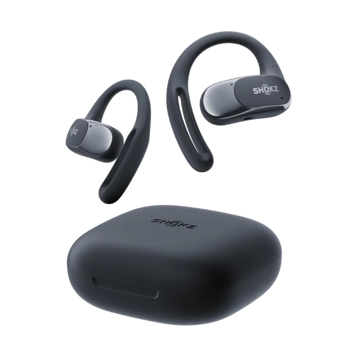 SHOKZ OpenFit Air - Open-Ear Headphones, True Wireless Earbuds, Water Resistant, Secure Earhooks for Daily Use, Black