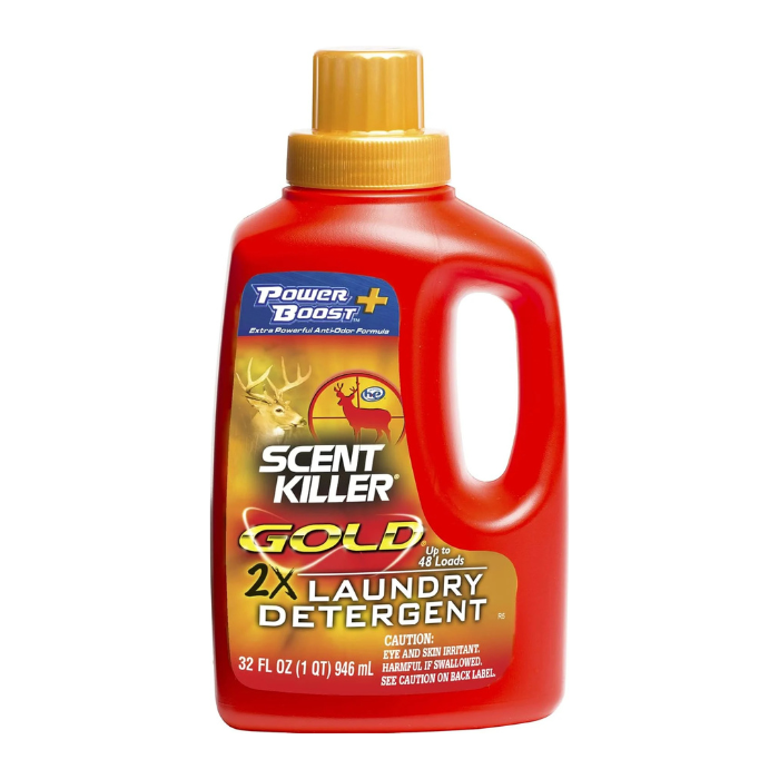 Scent Killer Gold Scent Free Laundry Detergent for Hunting Gear with Power Boost Plus Odor Eliminator, 32 Fluid Ounces
