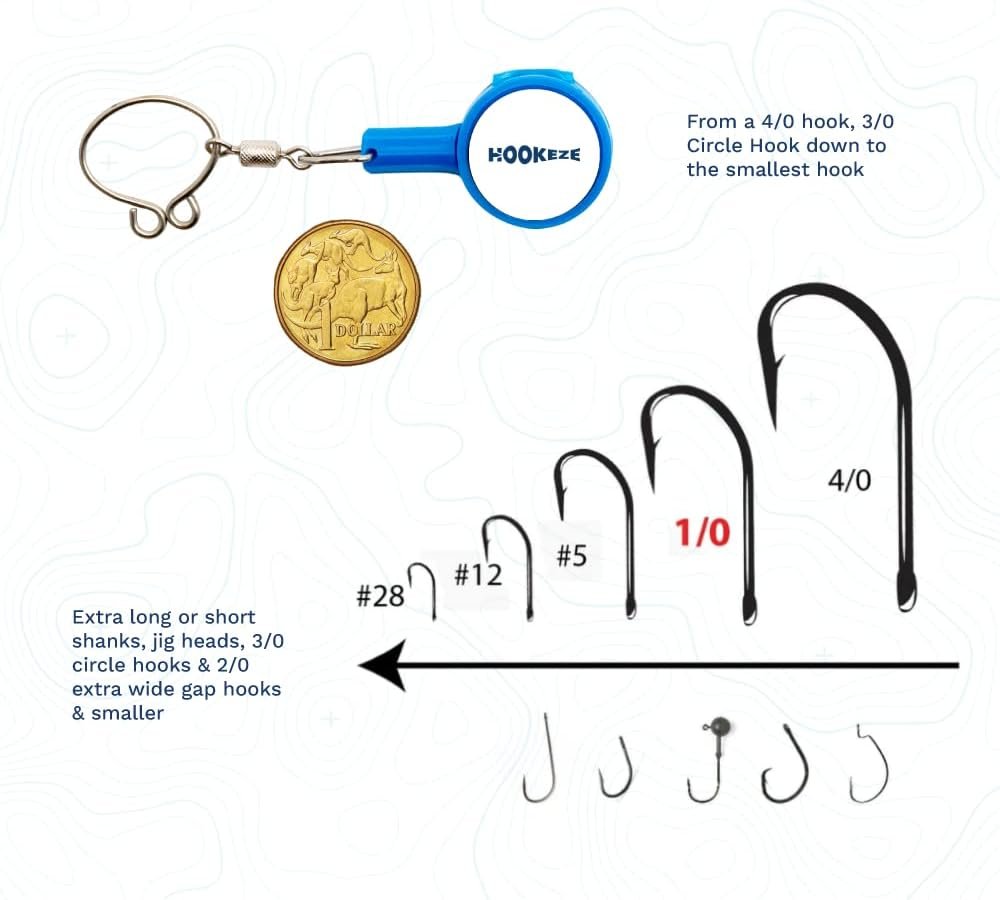 Hook-Eze Fishing Knot Tying Tool – Multi-Function Hook Cover, Line Cutter & Hook Remover for Safe, Mess-Free Rigging
