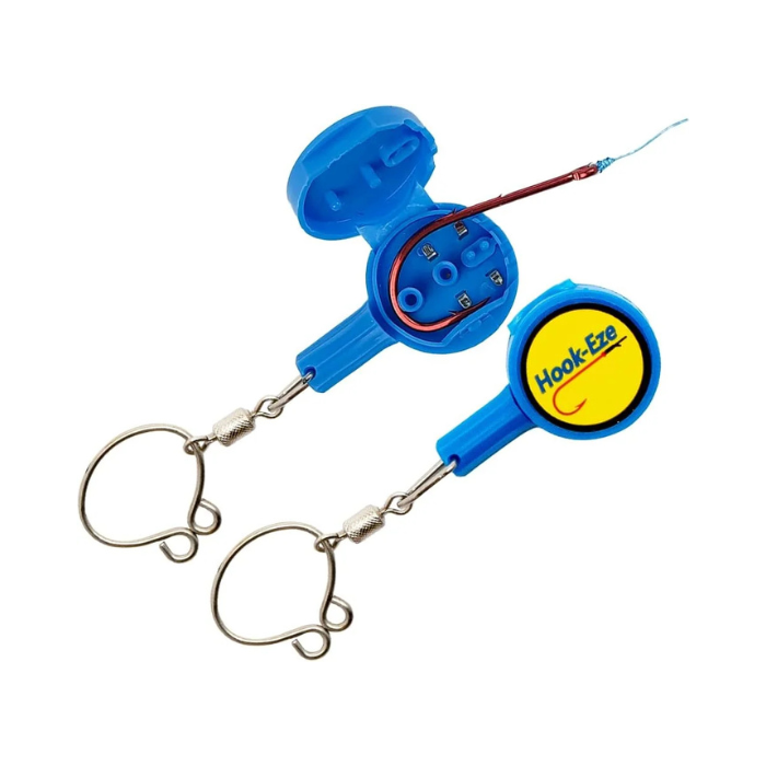 Hook-Eze Fishing Knot Tying Tool – Multi-Function Hook Cover, Line Cutter & Hook Remover for Safe, Mess-Free Rigging