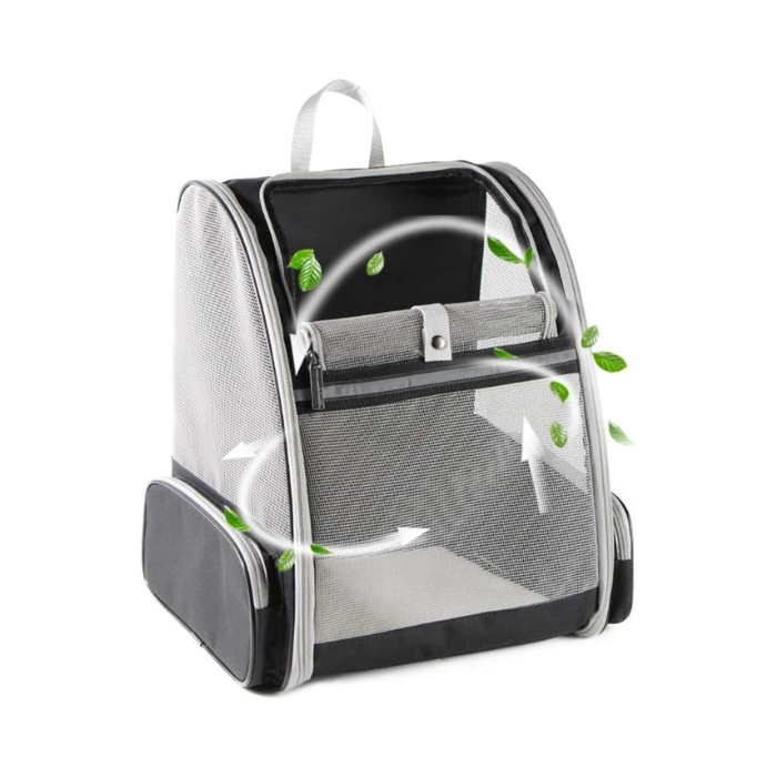 Texsens Innovative Traveler Bubble Backpack Pet Carriers for Cats and Dogs (Black)