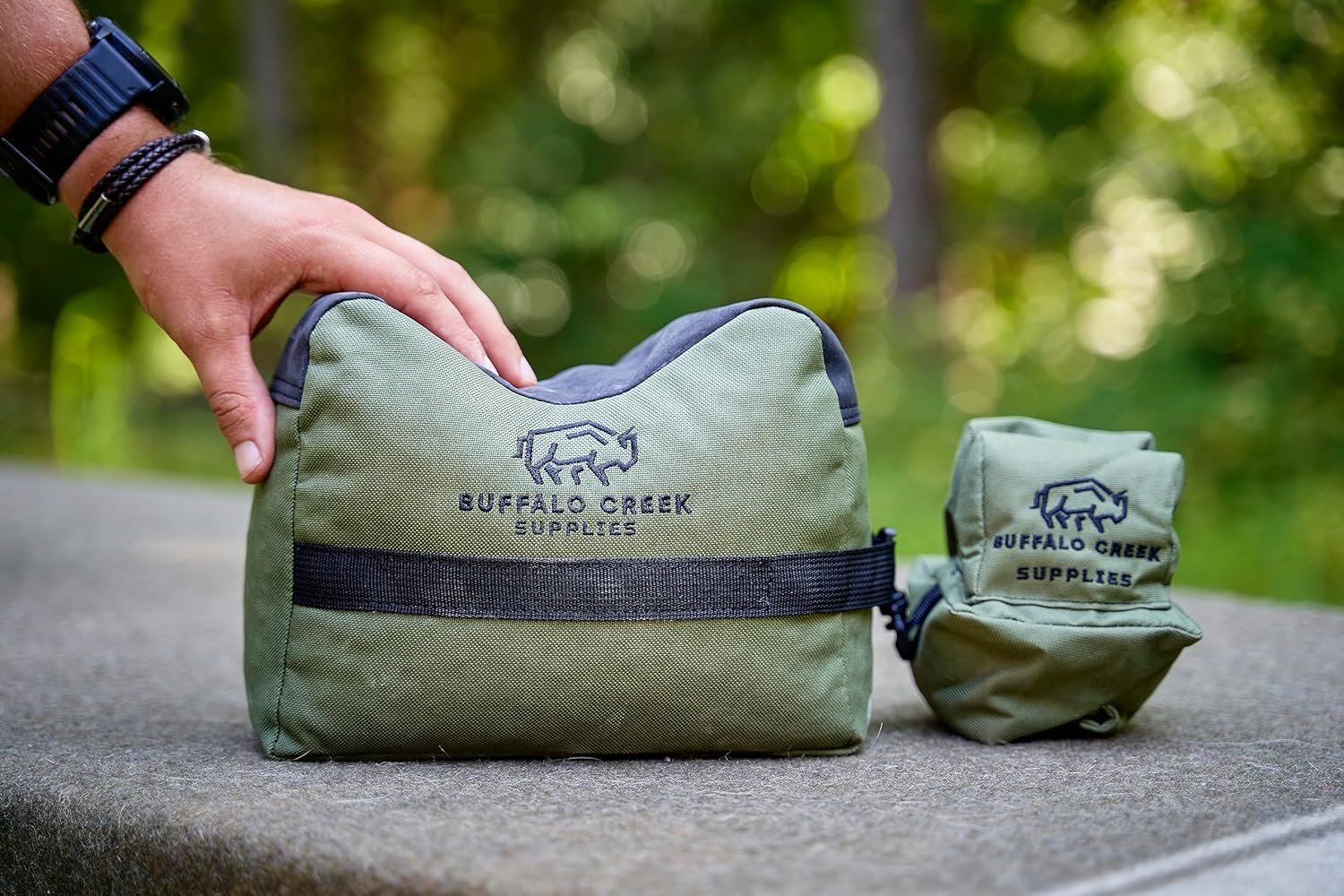 Buffalo Creek Shooting Rest Bag – Unfilled Front & Rear Shooting Bags for Rifles – Durable, Portable Sandbag Shooting Rest for Hunting, Target Practice & Precision Shooting