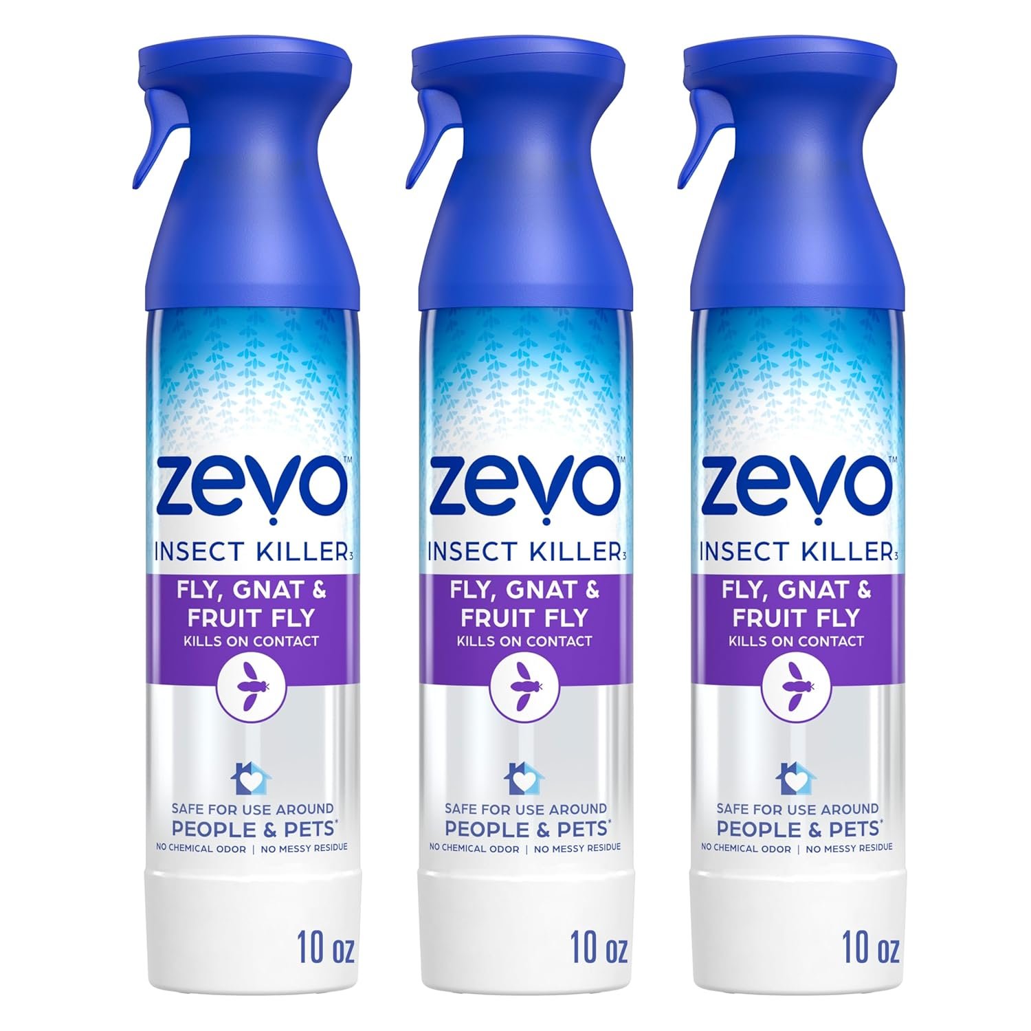 Zevo Flying Insect Killer Spray – Indoor/Outdoor Contact Bug Spray with Rosemary & Cornmint Essential Oils (10 oz)
