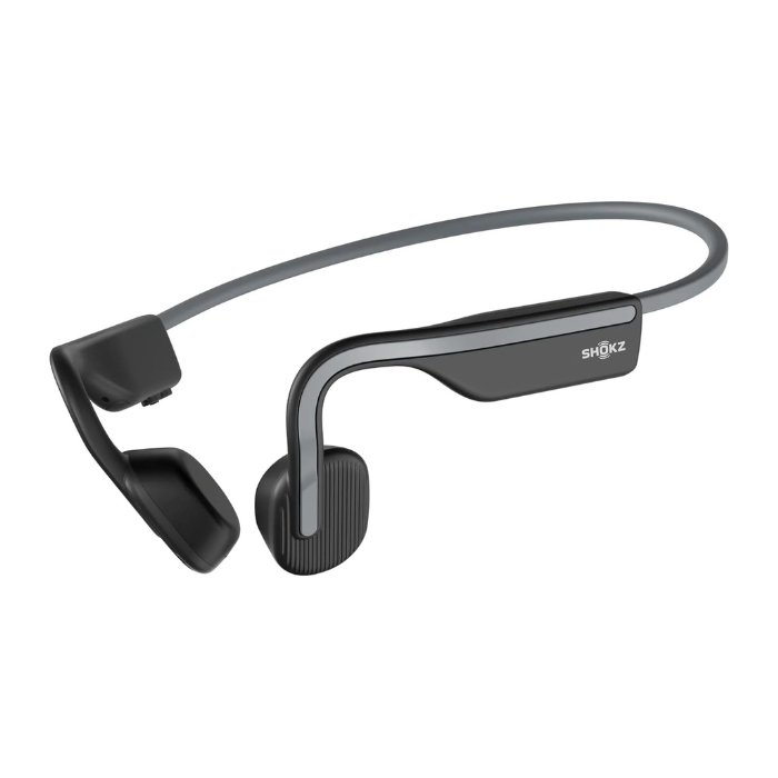 SHOKZ OpenMove - Open-Ear Bluetooth Sport Headphones, Bone Conduction Wireless Earphones, Sweatproof for Running and Workouts, with Sticker Pack, Grey