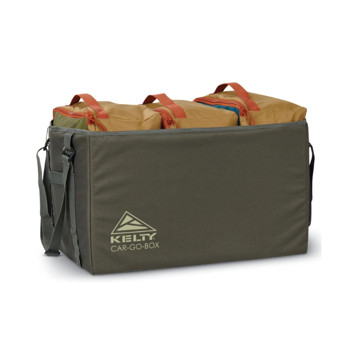 Kelty Car-Go Box – Collapsible Storage Organizer with Dual Compartments, Sturdy Handles & Folding Design – Portable Gear Box for Camping, Road Trips, Tailgating & Everyday Car Storage